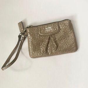 Coach Metallic Taupe Wristlet
